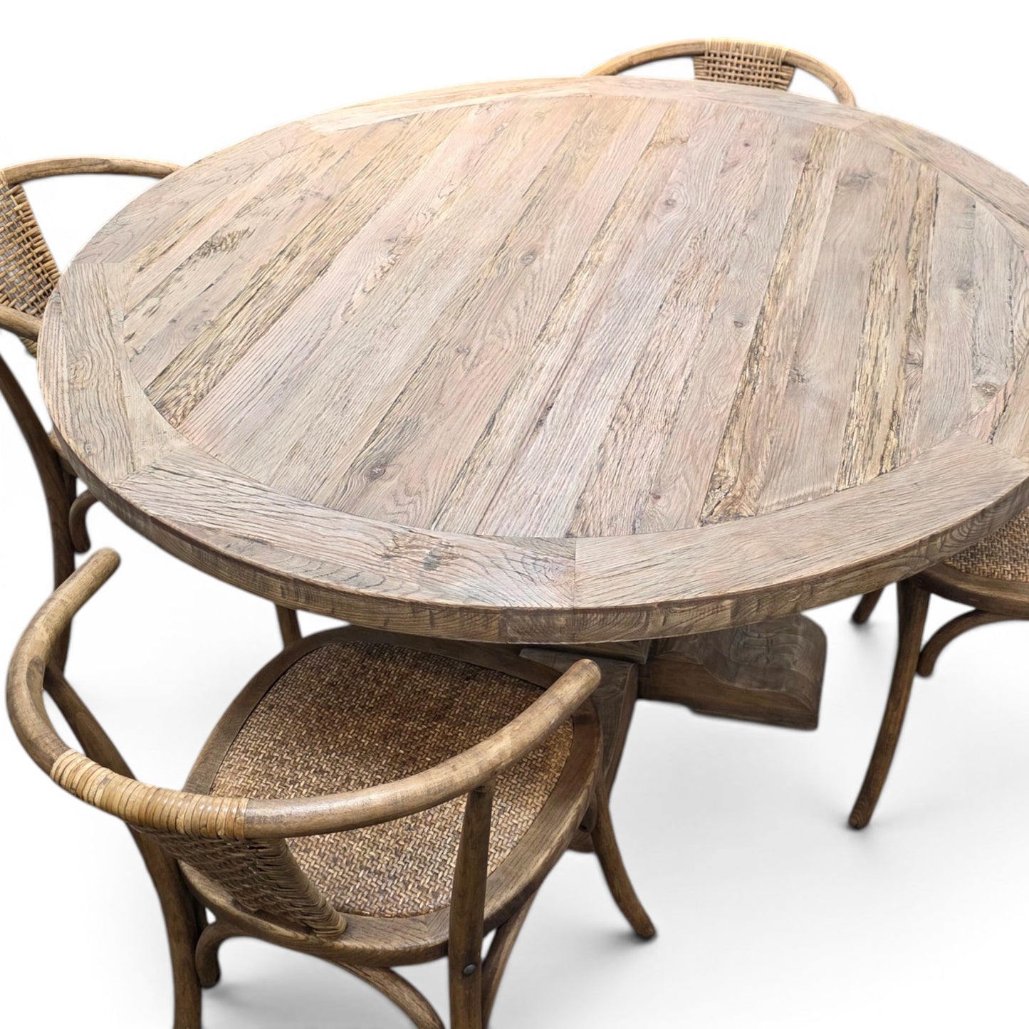 Oyster Reclaimed Oak Round Dining Table