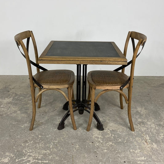 Oyster Square Table with Zinc Top - Pieces For Places