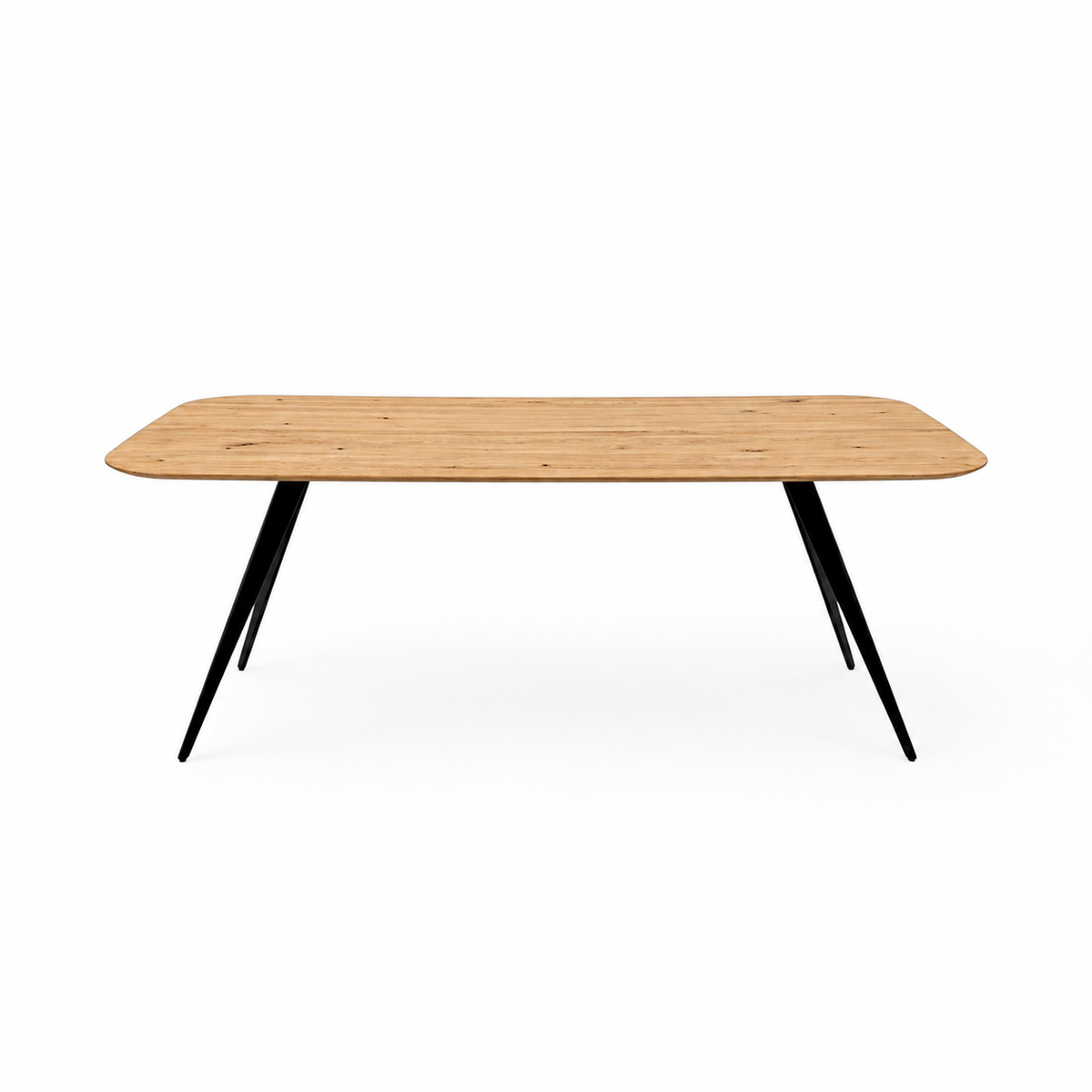 Pebble Oiled Oak Trapeze Leg Dining Table