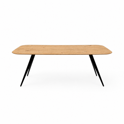 Pebble Oiled Oak Trapeze Leg Dining Table