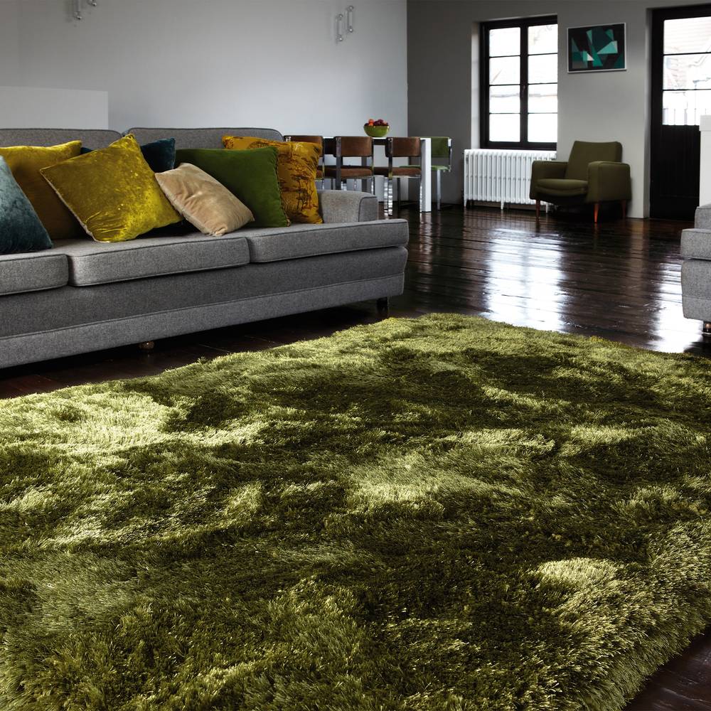 Green Plush Rug - 200cm x 300cm