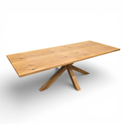 Nature Art Solid Oak 240cm Dining Table, Conny Chairs & Bench Set - Ex Display