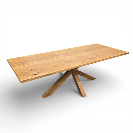 Nature Art Solid Oak 240cm Dining Table, Conny Chairs & Bench Set - Ex Display