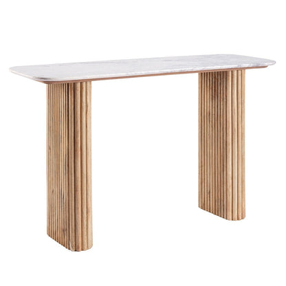 Reed Mango Wood & Marble Console Table
