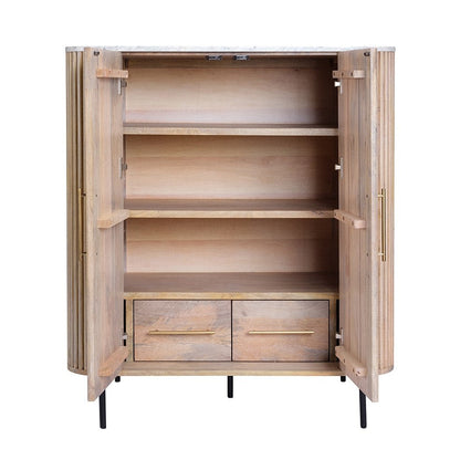 Reed Mango Wood & Marble Highboard