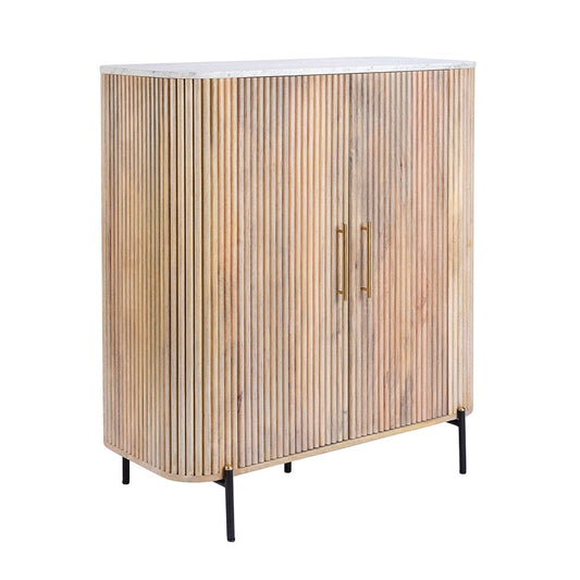 Reed Mango Wood & Marble Highboard