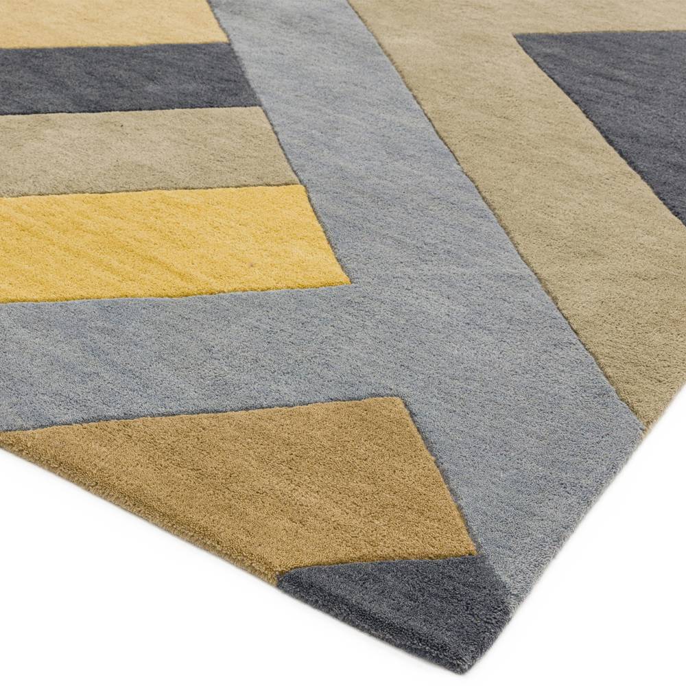 RF02 Big Zig Ochre Grey Reef Rug - 200cm x 290cm