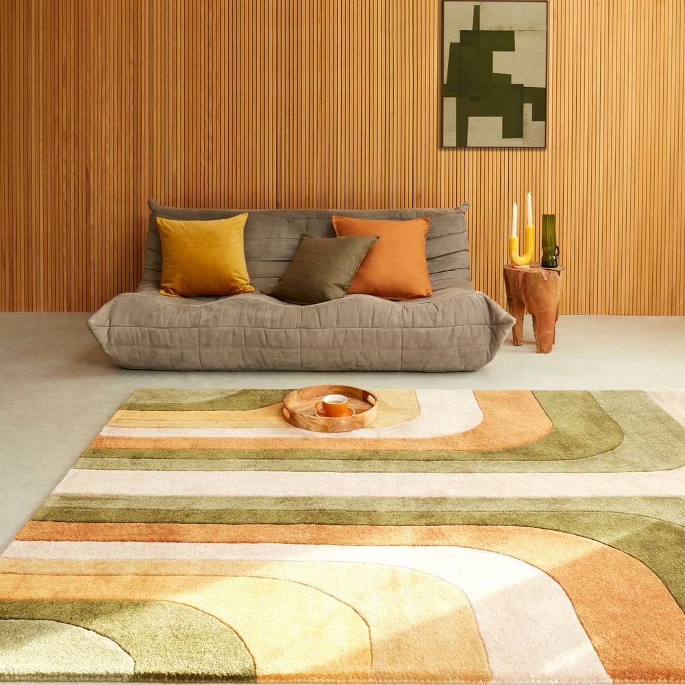 02 Retro Green Romy Rug - 200cm x 290cm