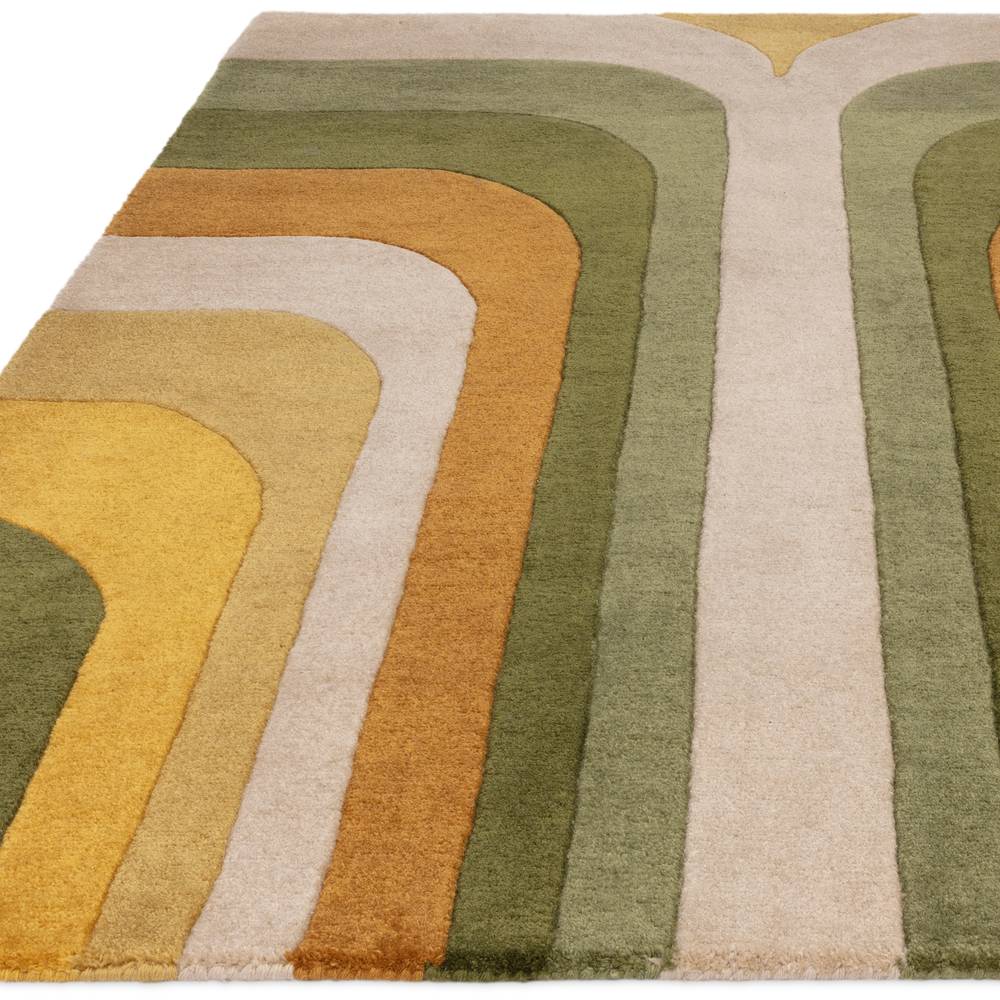 02 Retro Green Romy Rug - 200cm x 290cm