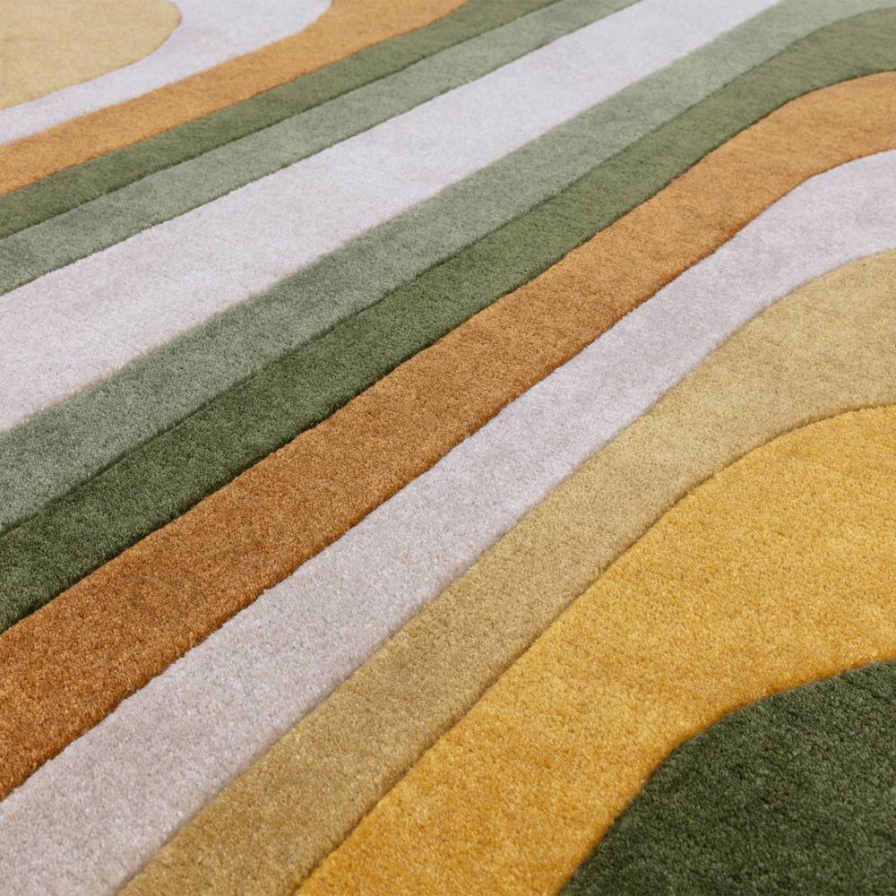 02 Retro Green Romy Rug - 200cm x 290cm