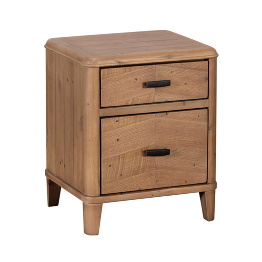 Rustic Chevron 2 Drawer Bedside - Pieces For Places