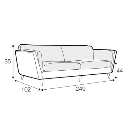 Nova - 3 Seater Sofa XL - 2 Cushions - Pieces For Places