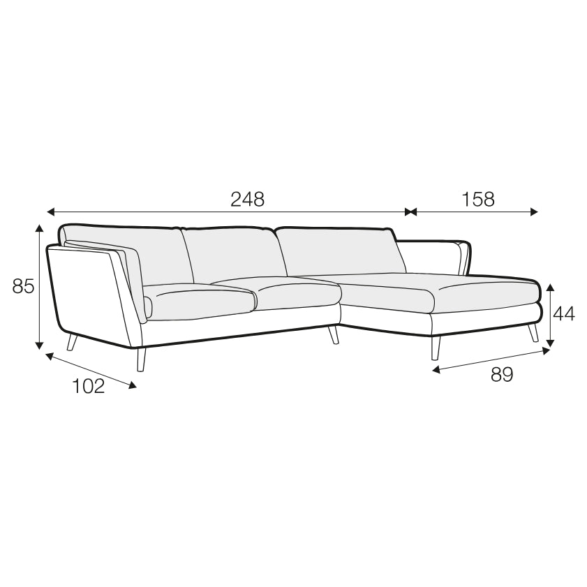 Nova - 3 Seater Chaise - Set 1 - Pieces For Places
