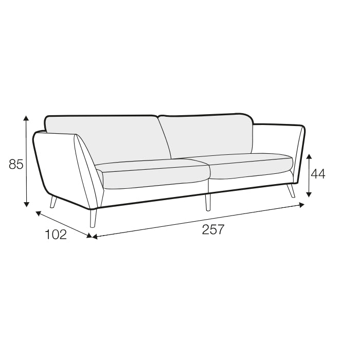 Stella - 3 Seater Sofa XL - 2 Cushions - Pieces For Places