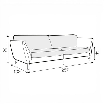 Stella - 3 Seater Sofa XL - 2 Cushions - Pieces For Places