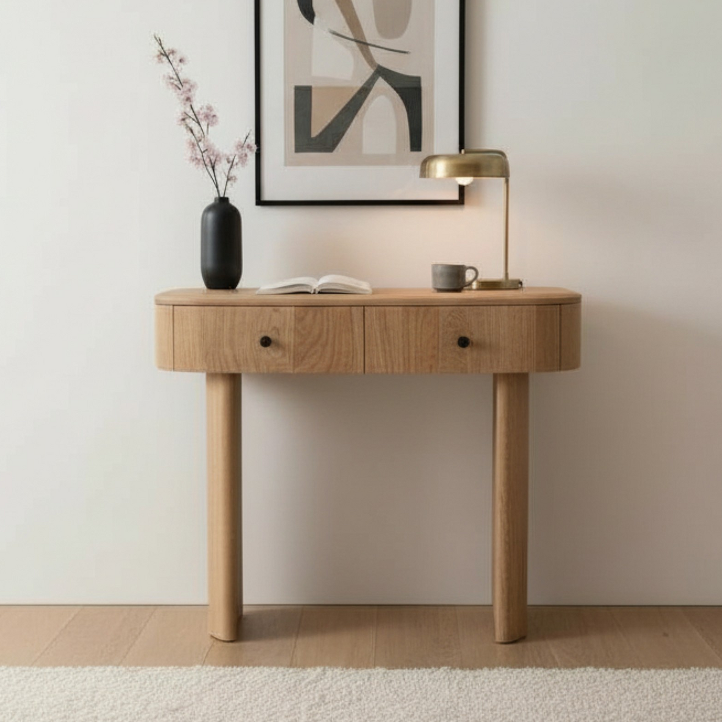 Soren Curved 2 Drawer Console Table