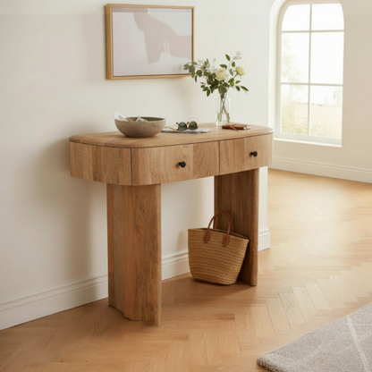 Soren Curved 2 Drawer Console Table