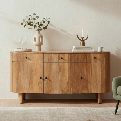 Soren Curved 3 Door Sideboard