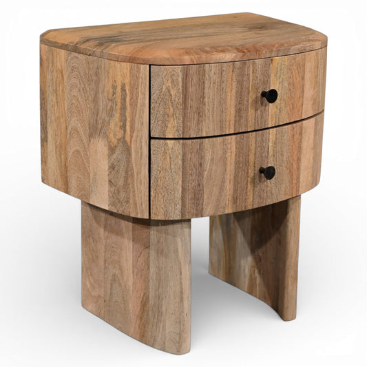 Soren Curved 2 Drawer Side Table