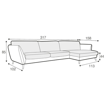 Stella - 4 Seater Set 2 Chaise - Pieces For Places
