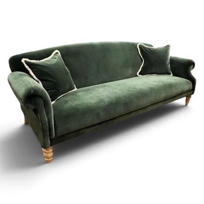 Tallis Grand Sofa in Emerald Velvet Fabric - Ex Display