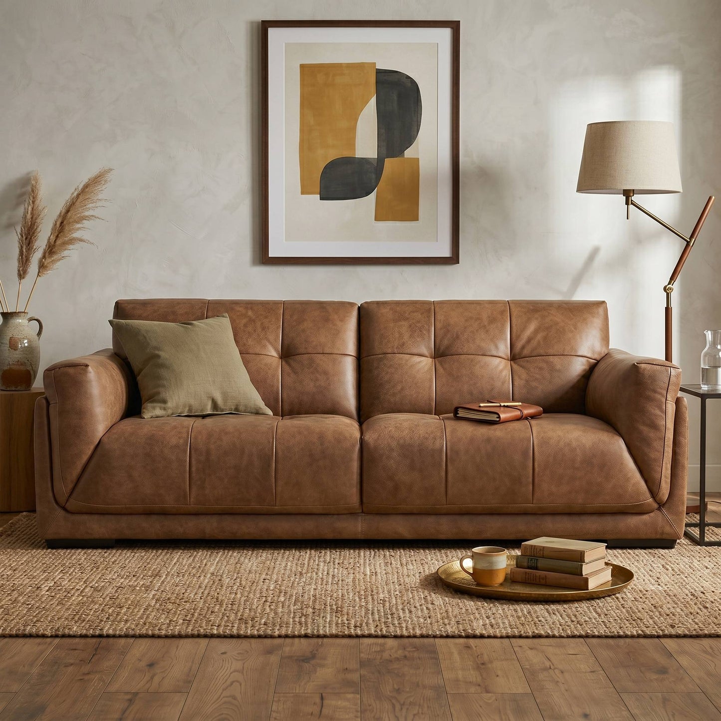 Theo Brown Italian Leather - 3 Seater Sofa