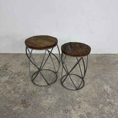 Round Lattice Nest of 2 Tables