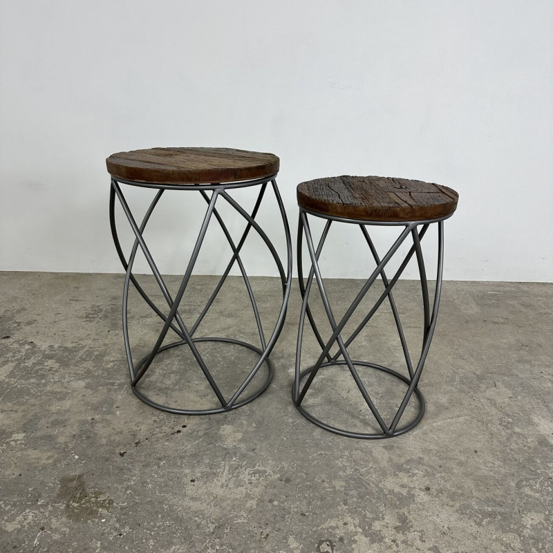 Round Lattice Nest of 2 Tables Round Lattice Nest of 2 Tables