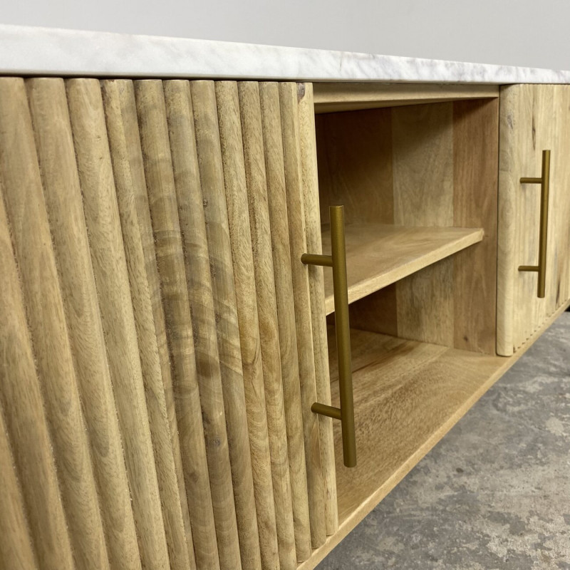 Marble and Mango wood TV Unit Marble and Mango wood TV Unit