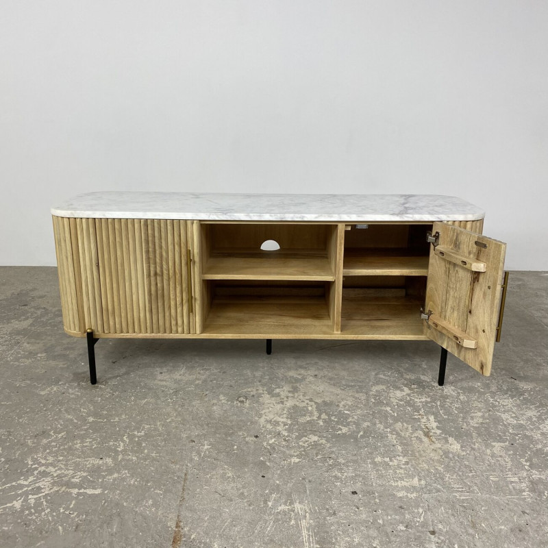 Marble and Mango wood TV Unit Marble and Mango wood TV Unit