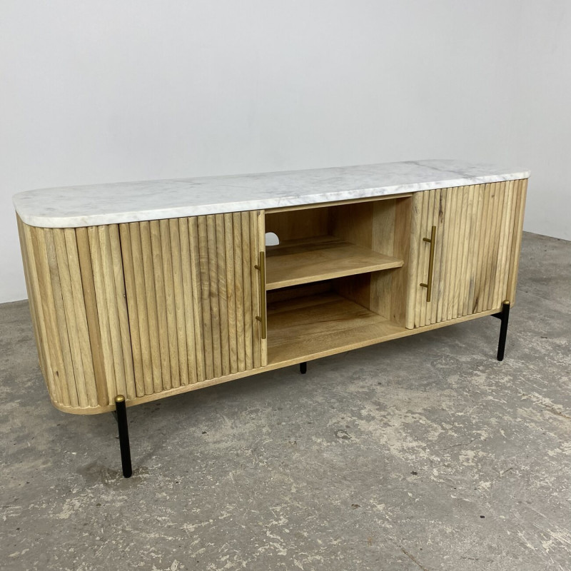 Marble and Mango wood TV Unit Marble and Mango wood TV Unit