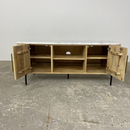 Marble and Mango wood TV Unit Marble and Mango wood TV Unit