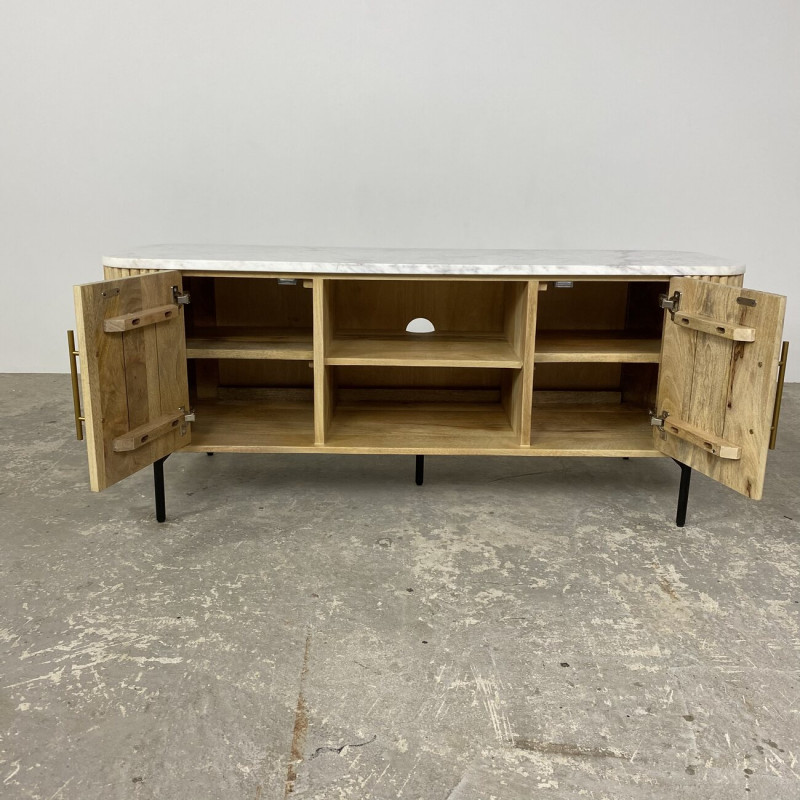 Marble and Mango wood TV Unit Marble and Mango wood TV Unit