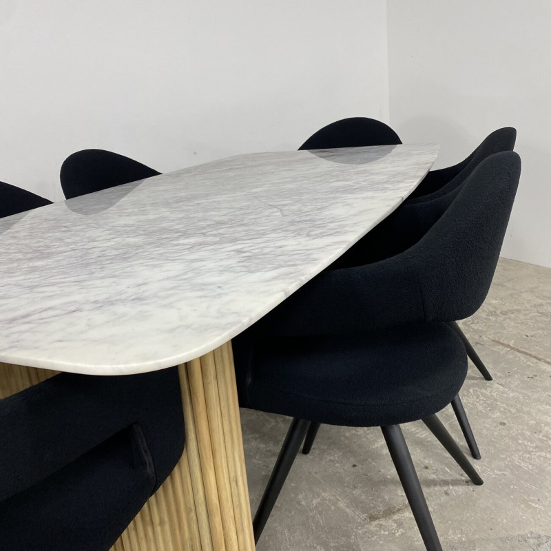 Marble & Mango Rectangular Dining Table Marble & Mango Rectangular Dining Table