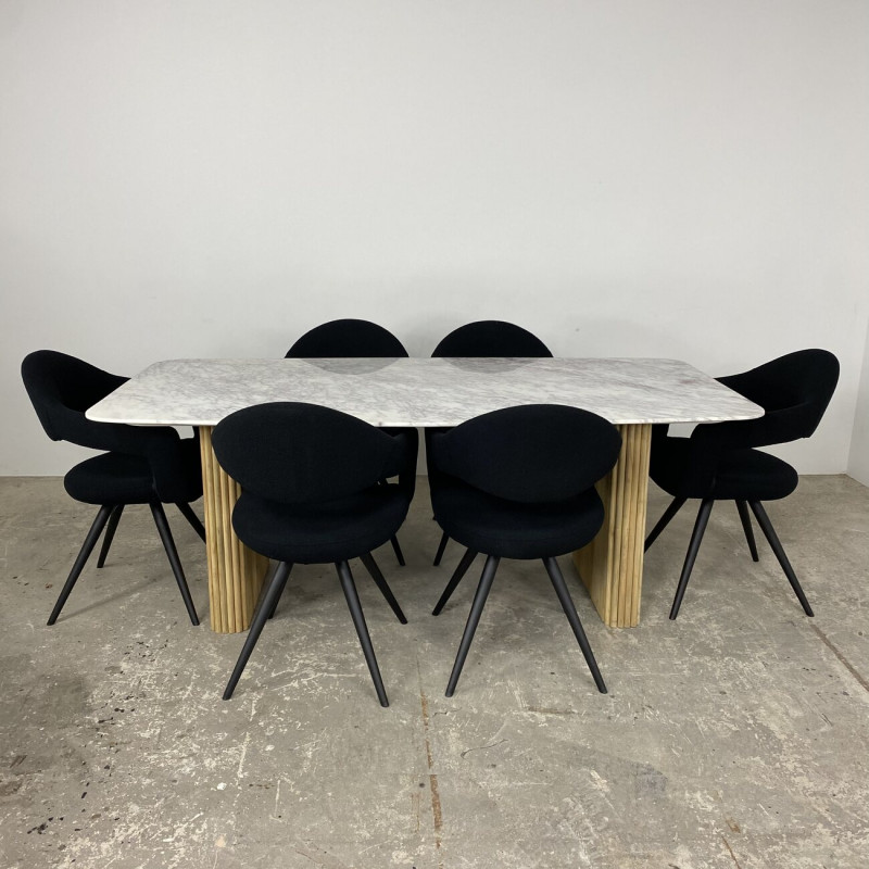 Marble & Mango Rectangular Dining Table Marble & Mango Rectangular Dining Table