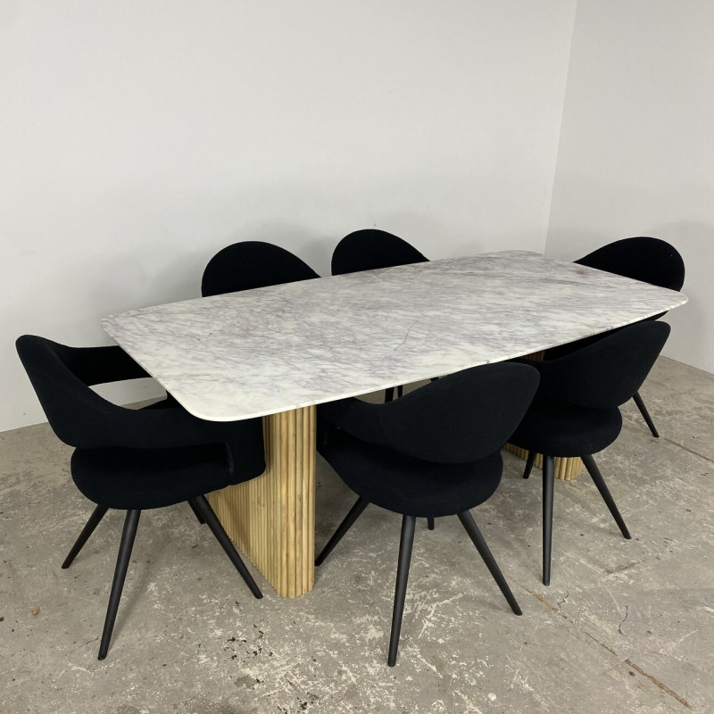 Marble & Mango Rectangular Dining Table Marble & Mango Rectangular Dining Table