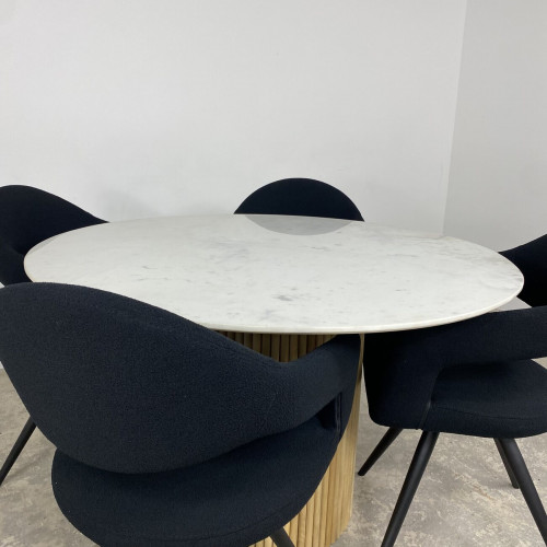 Marble & Mango Round Dining Table 
