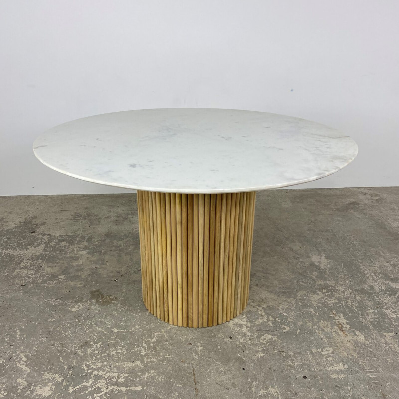 Marble & Mango Round Dining Table 