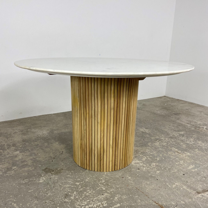 Marble & Mango Round Dining Table 