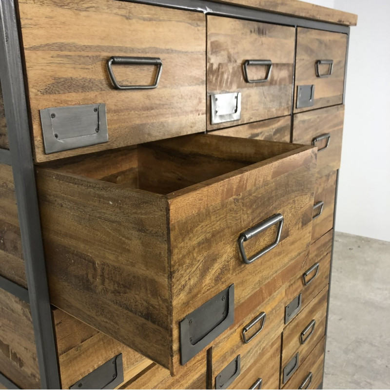 Wood Industrial 18 Drawer Multi Unit Wood Industrial 18 Drawer Multi Unit