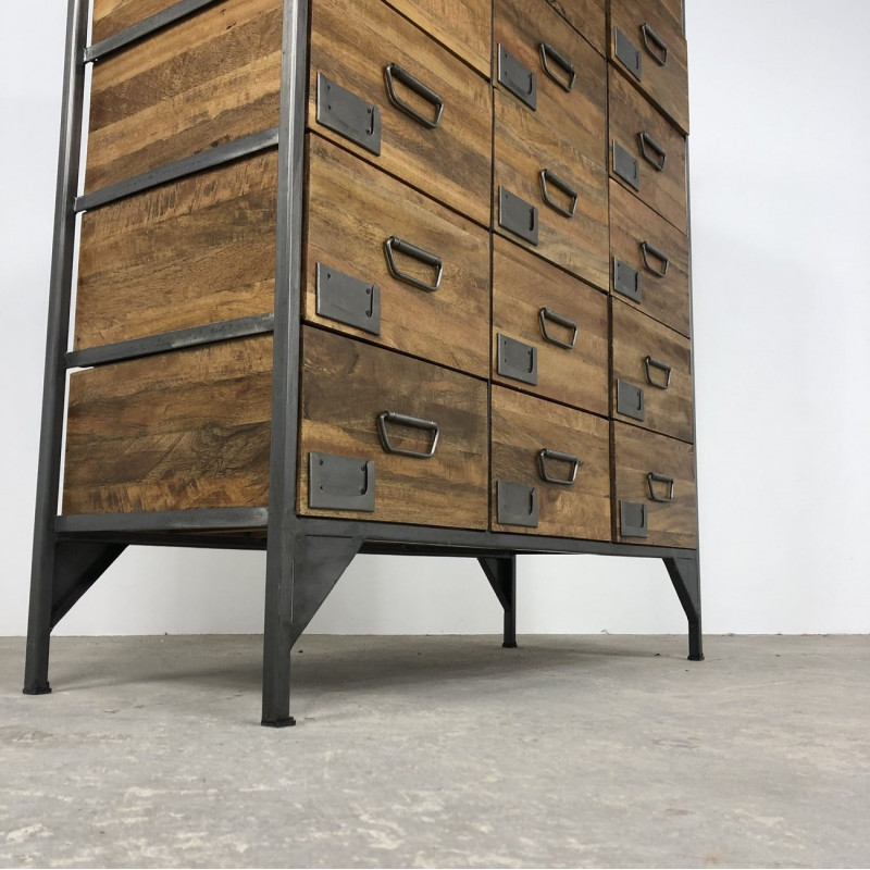 Wood Industrial 18 Drawer Multi Unit Wood Industrial 18 Drawer Multi Unit