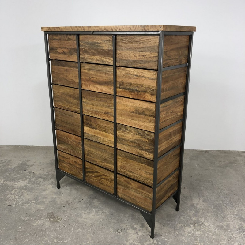 Wood Industrial 18 Drawer Multi Unit Wood Industrial 18 Drawer Multi Unit