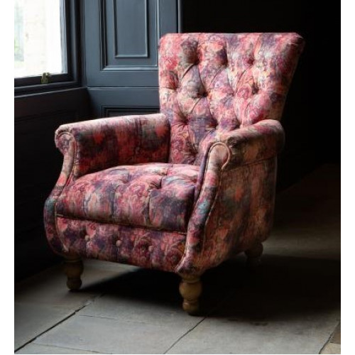Abbey Armchair Patterned Pink Velvet Abbey Armchair Patterned Pink Velvet