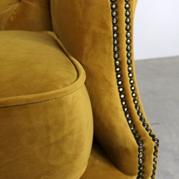Croydon Wing Chair Plush Mustard Croydon Wing Chair Plush Mustard
