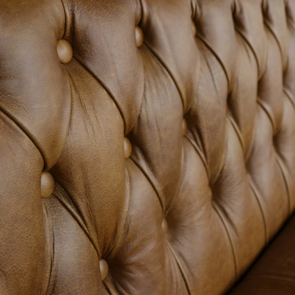 Stanley 3 Seater Bench in Brown Leather Stanley 3 Seater Bench in Brown Leather