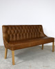 Stanley 3 Seater Bench in Brown Leather Stanley 3 Seater Bench in Brown Leather