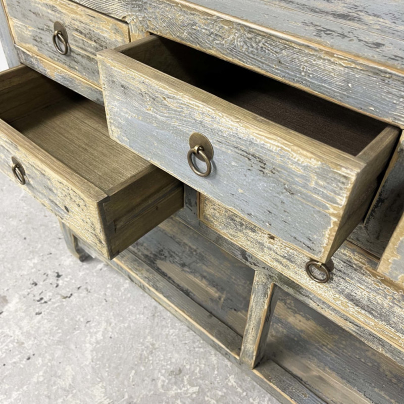 Distressed 9 Drawer Sideboard