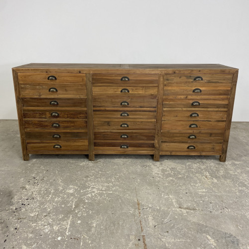 3 Door Faux Drawer Pine Unit