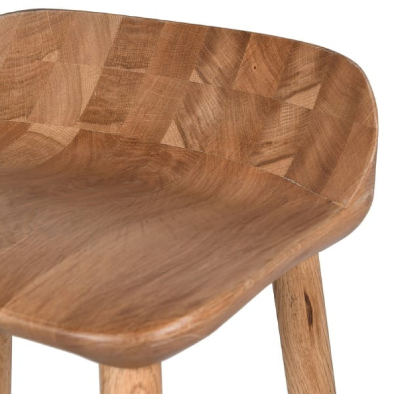 Wavy Weathered Oak Farmhouse Stool