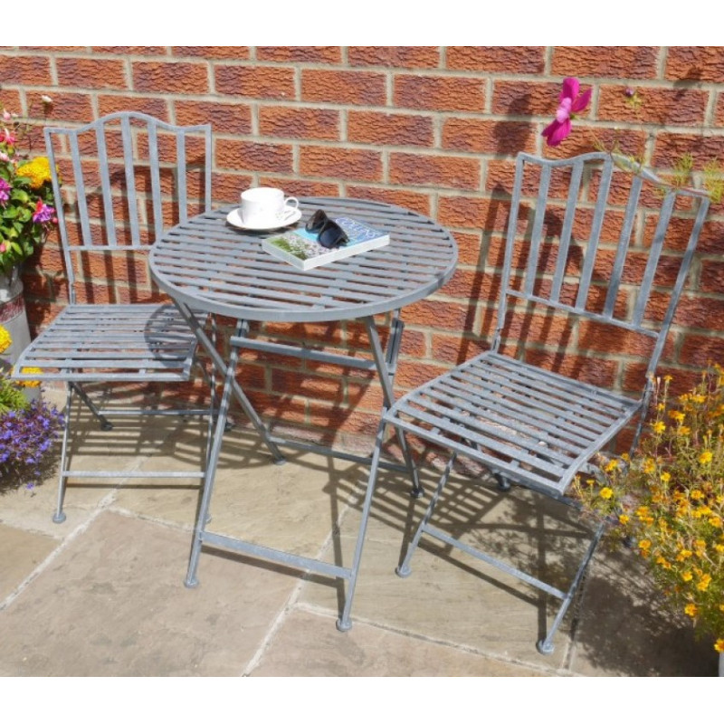 Grey Outdoor Bistro Set 